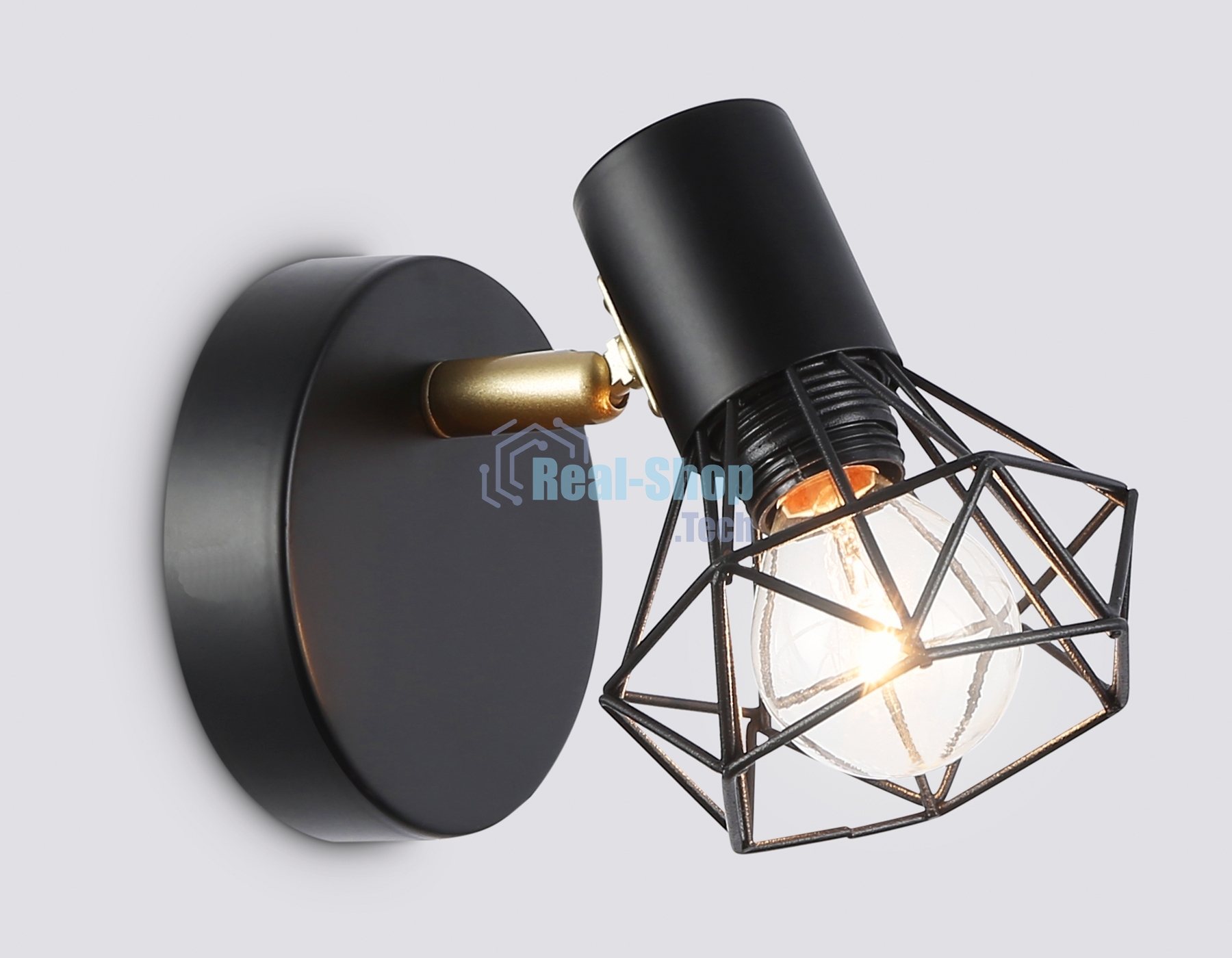 Светильник Ambrella light TR8655 BK/GD черный/золото E14 max 60W 170*100*140