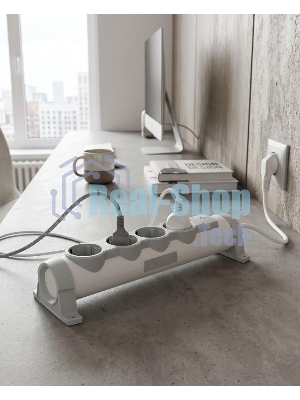 Фильтр сетевой СФ-04К 16А 3м 3х1,5мм2 белый COMFORT