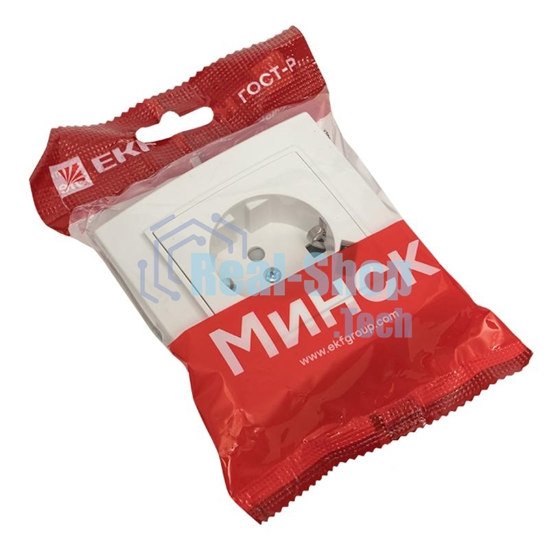 Розетка EKF Минск ERR16-028-100-USB 1-местная СП с/з с защитными шторками 16А белая с USB 1А