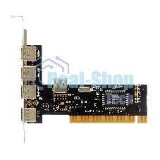 Контроллер ExeGate EXE-352 PCI, 4хUSB 2.0 ext + 1хUSB 2.0 int (OEM) EX281227RUS