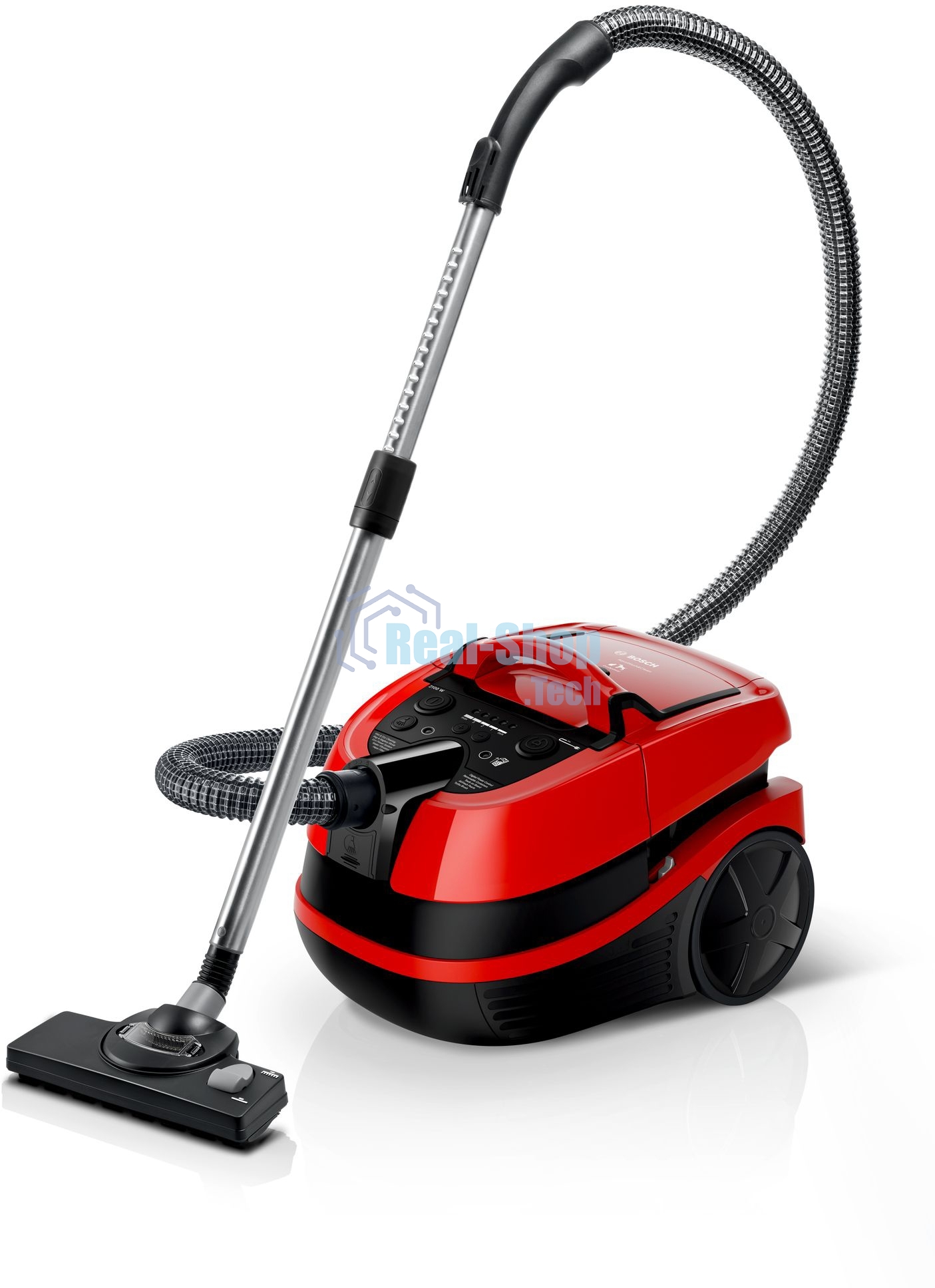 Пылесос Bosch BWD421PET красный, 2100 Вт, уборка влажная/сухая, пылесборник контейнер 5 л