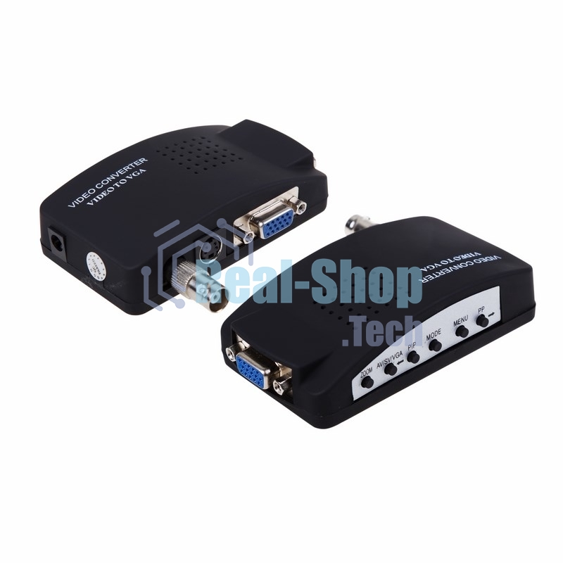 Конвертер Rexant BNC\RCA + S-video на VGA (в комплекте переходник гн. BNC – шт. RCA)