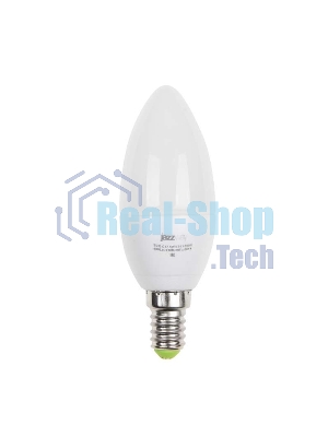 Лампа светодиодная JazzWay PLED-ECO-C37 5Вт свеча 3000К теплый белый E14 400лм 220-240В