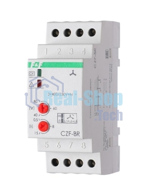 Реле контроля фаз CZF-BR (3х400/230+N 8А 1перекл. IP20 монтаж на DIN-рейке) F&F EA04.001.003