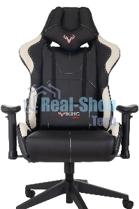 Кресло игровое Бюрократ VIKING 5 AERO WHITE черный/белый искусственная кожа