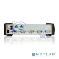 Переключатель ATEN CS84U(-AT) 4-портовый KVM-переключатель 1 user(HDB15(SVGA Female)+KBD(PS/2)+MOUSE(PS/2), KVM-порты: SPHD18(Female). В комплекте: кабели KVM (2L-5201P)-4шт. Не требует внешнего питания