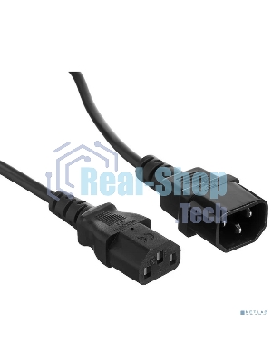 Кабель питания ExeGate Power EC-0,5P (C13->C14, VDE-250V-3*1.0мм2, медь, черный, 16A, 0.5 м)