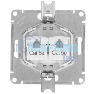 Механизм розетки комп. 2-м Glossa RJ45+RJ45 кат. 5е белый SchE GSL000185KK