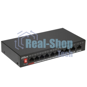 Коммутатор Dahua DH-SG4010P-2F, 8×1 Гбит/с + 2×1 Гбит/с SFP, управляемый