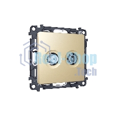 Комплект механизма розетки TV оконечной + SAT 5-862MHz 3.5dB/950-2150MHz 3.5dB ALFA Шампань QUANT (AP6133, VM217) MA613310