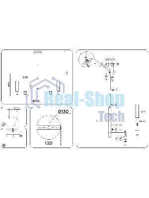 Люстра Ambrella light LH55503/9 SN/BK/CL сатин никель/черный/прозрачный E14*9 max 40W D760*760