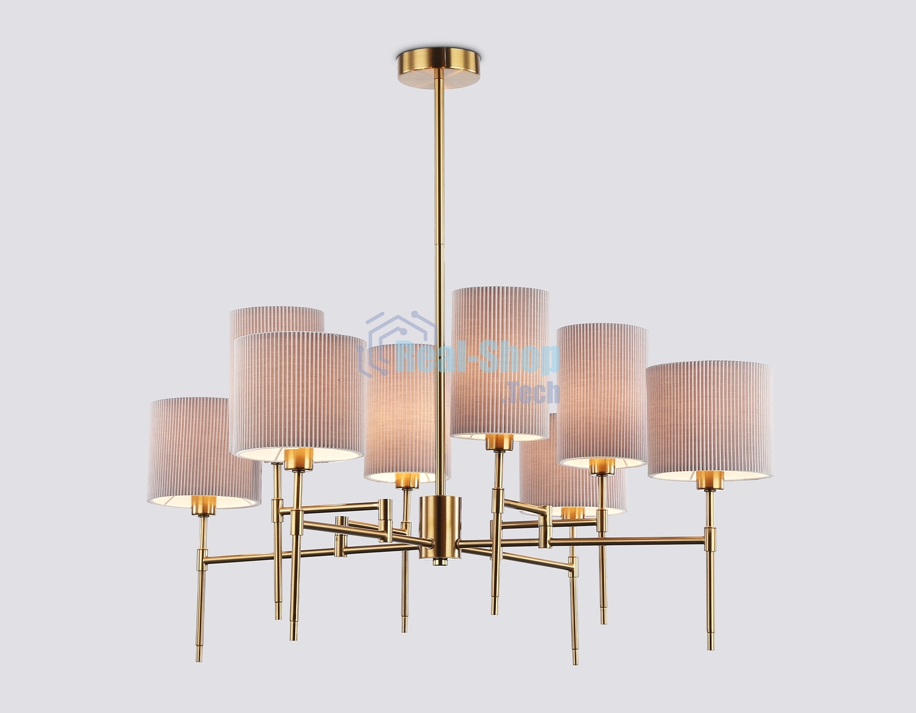 Люстра Ambrella light LH72383/8 BS/GR латунь/серый E14*8 max 40W D810*705