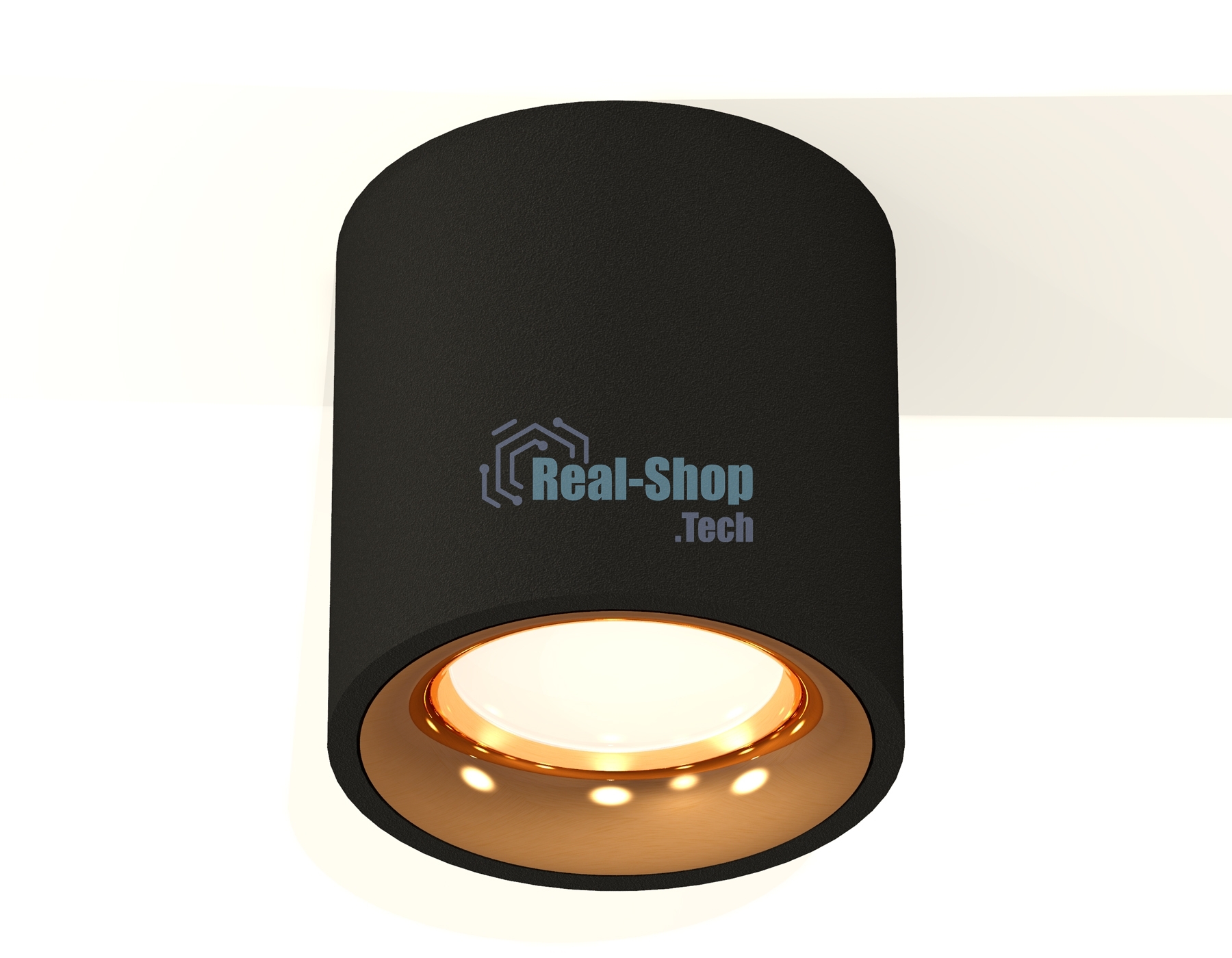 Светильник Ambrella Light XS7532024 SBK/PYG черный песок/золото желтое полированное MR16 GU5.3 (C7532, N7014)