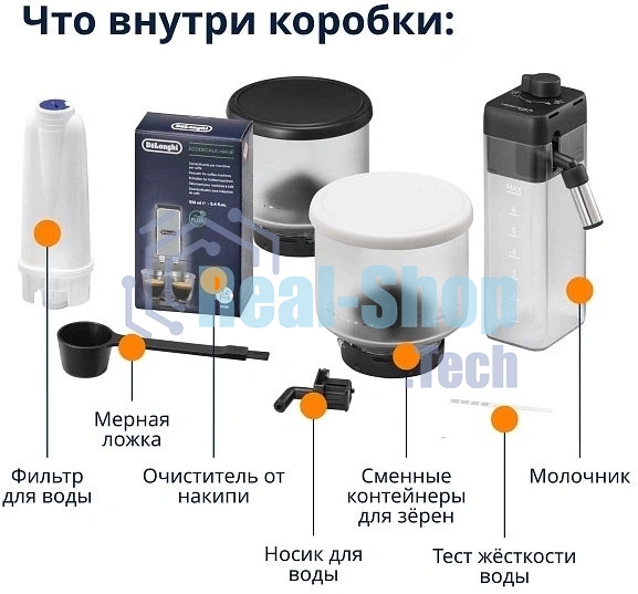 Кофемашина автоматическая DeLonghi EXAM440.55.B черный, исп. кофе - зерновой/молотый, 1.4 л, 1450 Вт, 19 бар