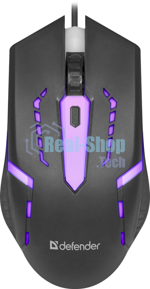 Мышь проводная Defender Hit MB-601 черный, 1200 dpi, USB, кнопки - 4