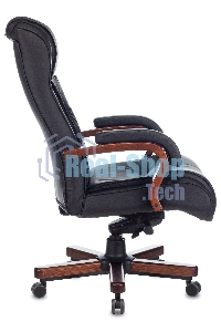 Кресло руководителя Бюрократ T-9926WALNUT черный, кожа, крестовина металл/дерево