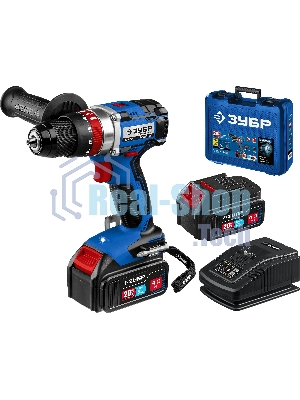 Дрель-шуруповерт Зубр DBS-201-42, 20В, 2 АКБ, Ударная, Кейс
