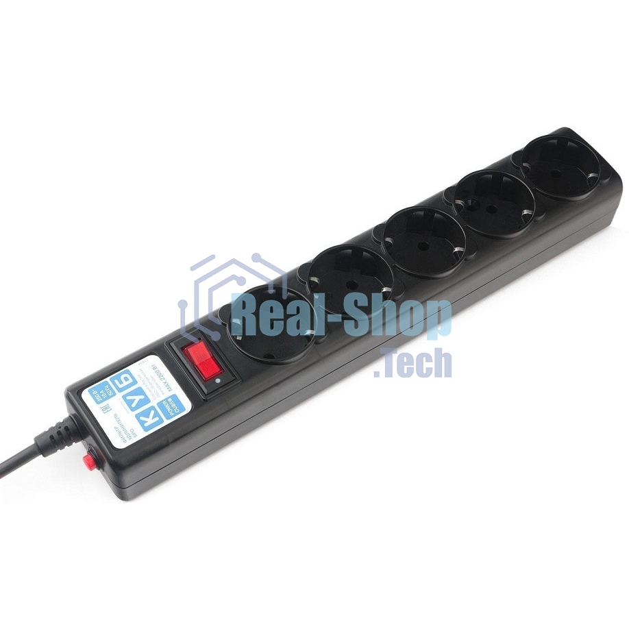 Сетевой фильтр Power Cube SPG5-В1 PC 0,5 м, 5 р, черный 10А, UPS(C14), SPG5-В1