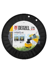 Леска для триммера Denzel двухкомпонентная круглая, 2,0мм х 276м, на DIN катушке EXTRA CORD