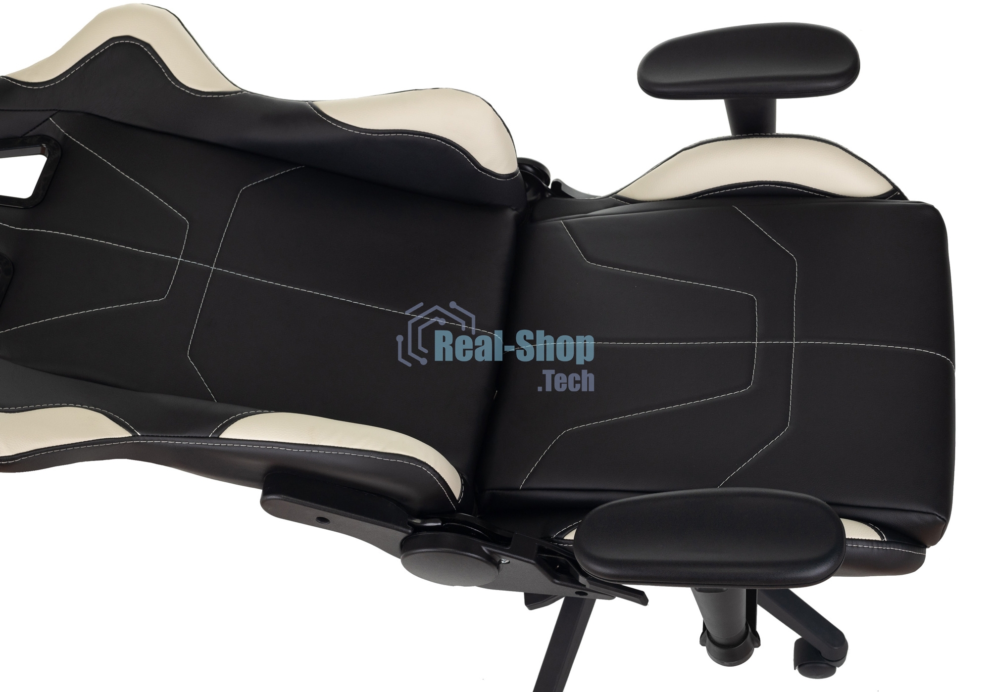 Кресло игровое Бюрократ VIKING 5 AERO WHITE черный/белый искусственная кожа