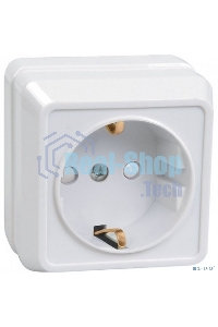 Розетка 1-м ОП Октава 16А РСш20-3-ОБ защ. шторки с заземл. IP20 белый ИЭК ERO14-K01-16-DC