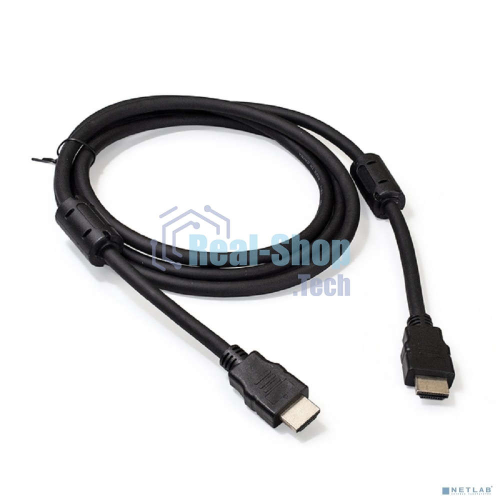 Кабель HDMI Exegate EX287723RUS EX-CC-HDMI2-1.8F (19M/19M, v2.0, 1,8м, 4K UHD, Ethernet, ферритовые кольца, позолоченные контакты)