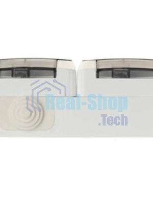 Розетка 2-м ОП Этюд с заземл. защ. шторки IP44 белый SchE PA16-244B