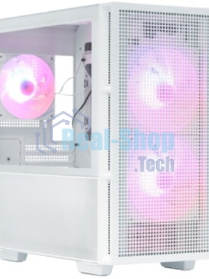 Компьютерный корпус Deepcool CH360 WH без БП, боковое окно (закаленное стекло), 2x140мм ARGb LED вентилятор спереди и 1x120мм ARGb LED вентилятор сзади, белый, mATX