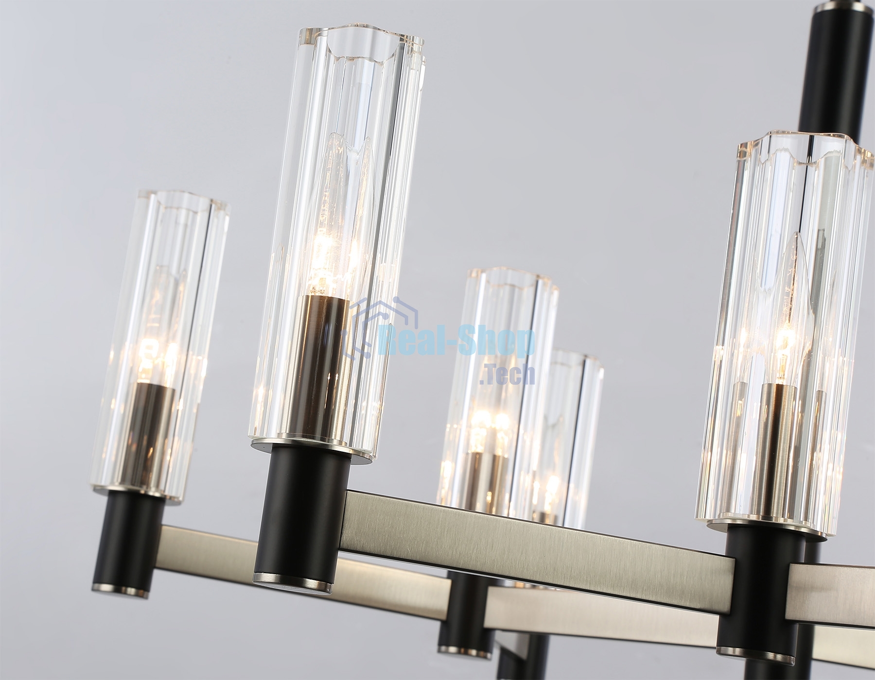 Люстра Ambrella light LH55503/9 SN/BK/CL сатин никель/черный/прозрачный E14*9 max 40W D760*760