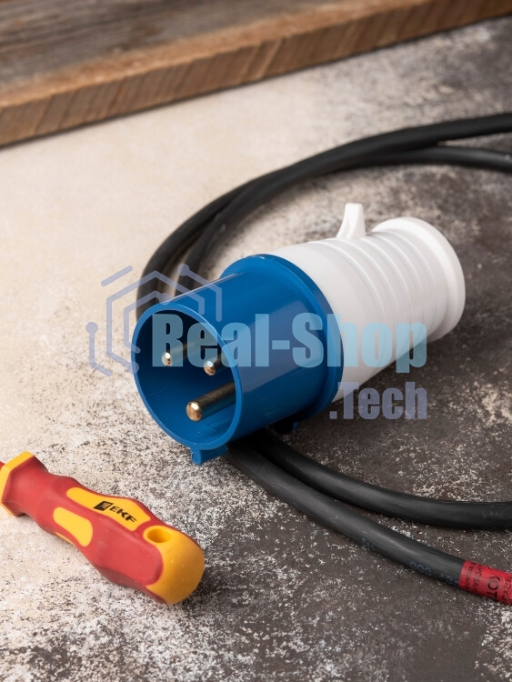 Вилка эл. каб. 32А 2P+РЕ 220В IP44 (023) EKF ps-023-32-220