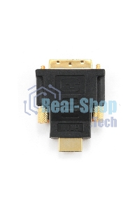 Адаптер (переходник) Gembird HDMI-DVI A-HDMI-DVI-1, 19M/19M, золотые разъемы, пакет