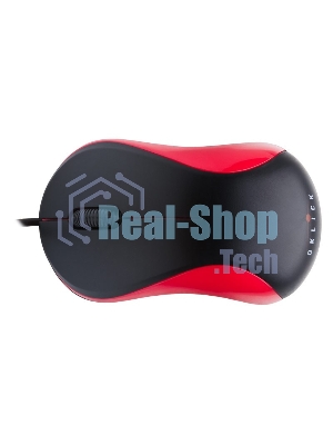 Мышь проводная Oklick 115S черный/красный, 1200 dpi, USB, кнопки - 3