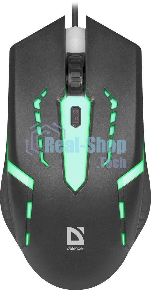 Мышь проводная Defender Hit MB-601 черный, 1200 dpi, USB, кнопки - 4
