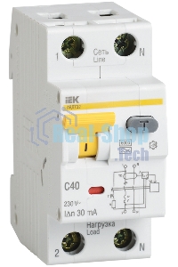 Выключатель автоматический дифференциального тока Iek MAD22-5-040-C-100 АВДТ 32 C40 100мА