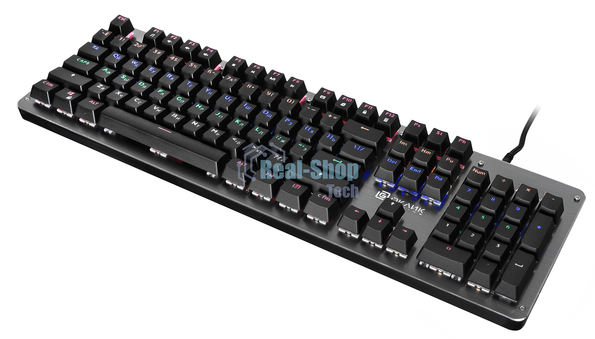 Клавиатура проводная Oklick 970G DARK KNIGHT механическая черный USB Gamer LED