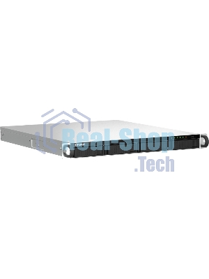 Сетевое хранилище SMB QNAP TS-464U-8G NAS 4 HDD trays, rackmount 1U, 1 PSU. 4-core Intel Celeron N5105/N5095 2.0-2.9 GHz, 8 Gb RAM MAX, 2x2.5GbE, 2xUSB 3.2 Gen 2 (10Gbps), 2xUSB 2.0, 1xHDMI, PCIe Gen 3 x2, W/o rail kit RAIL-B02