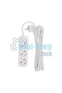 Удлинитель Rexant STANDARD 3 гнезда, 5 м, 3х1,0 мм², с/з, белый