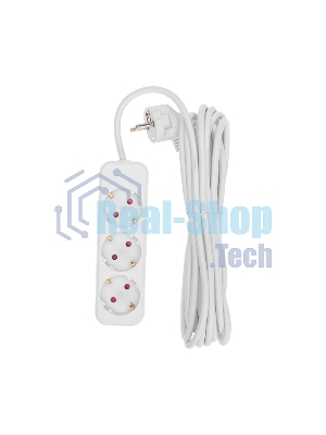 Удлинитель Rexant STANDARD 3 гнезда, 5 м, 3х1,0 мм², с/з, белый
