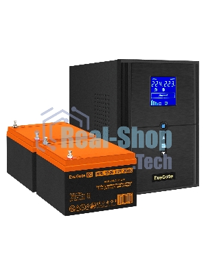 Комплект Источник бесперебойного питания EX295989RUS + батарея 26Aч EX285663RUS 2шт (инвертор, синус, для котла) ExeGate SineTower SZ-2000.LCD.AVR.3SH.1C13.USB 2000VA/1600W, чистый синусоида, LCD дисплей, AVR, 3хSchuko+1хC13, USB, линейно-интерактивный, черный + батарея ExeGate HRL 12-26 (12В, 26А·ч) 2шт