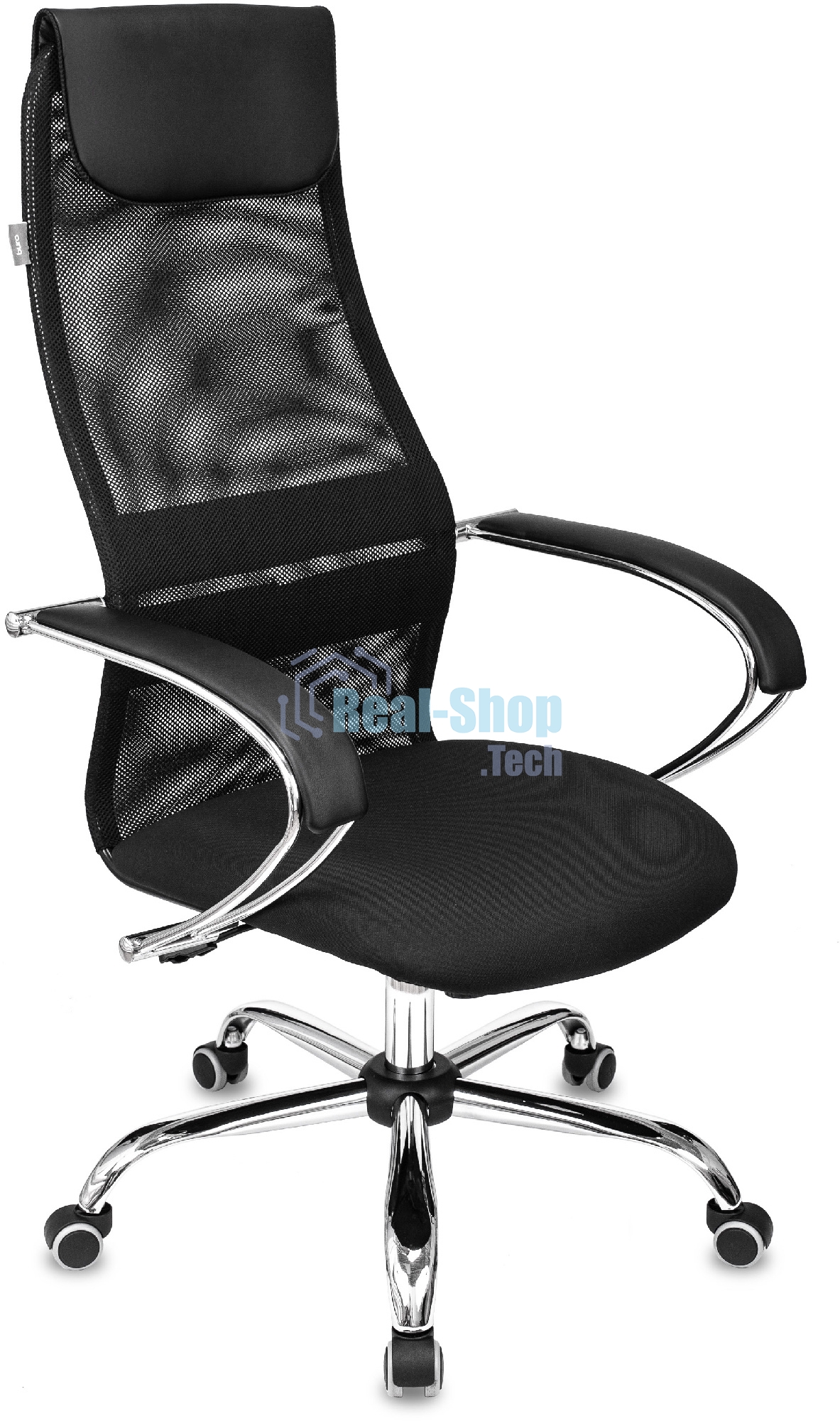 Кресло руководителя Бюрократ CH-607SL TW-01 Neo Black черный, сетка/ткань с подголов. на колес. металл хром