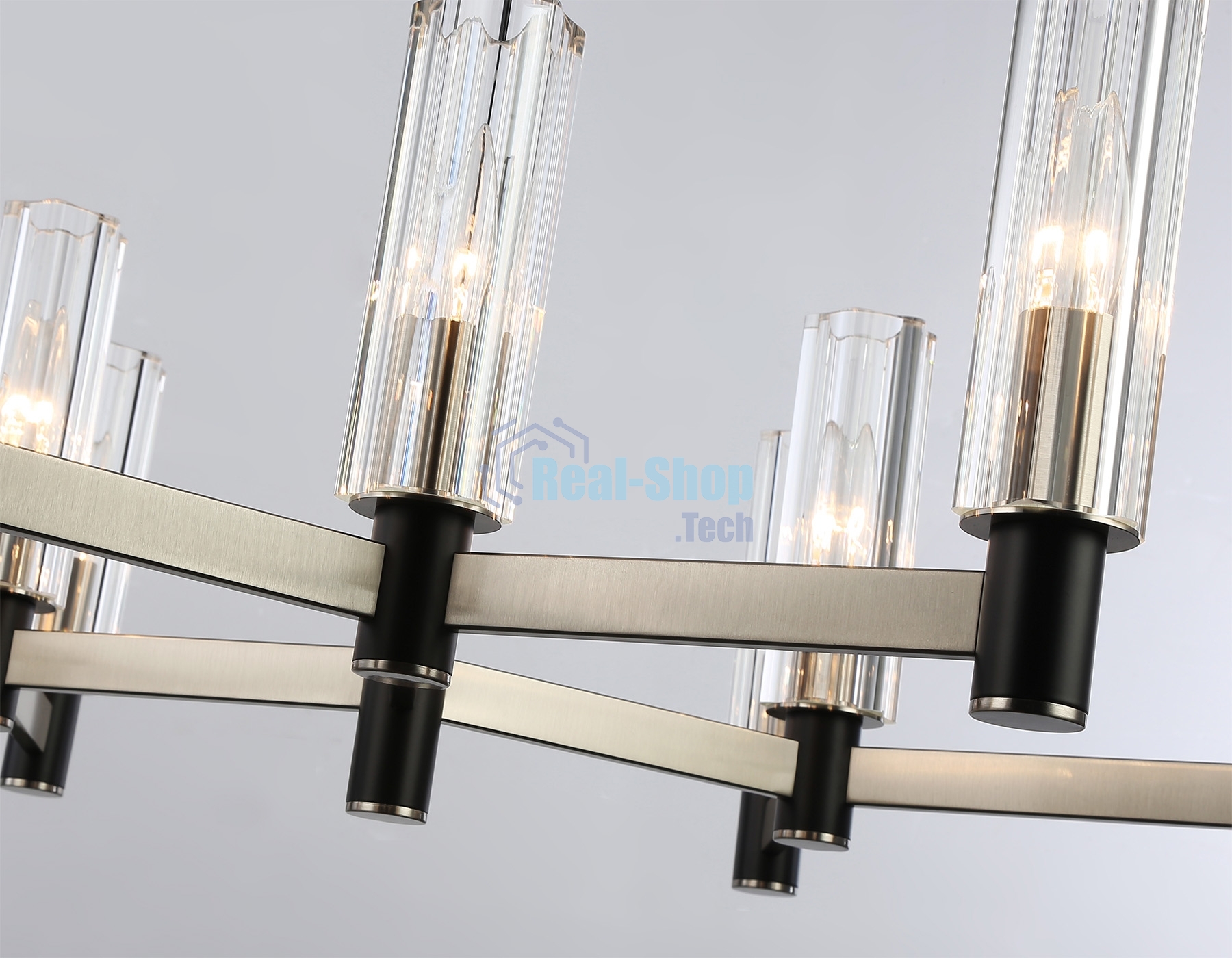 Люстра Ambrella light LH55503/9 SN/BK/CL сатин никель/черный/прозрачный E14*9 max 40W D760*760