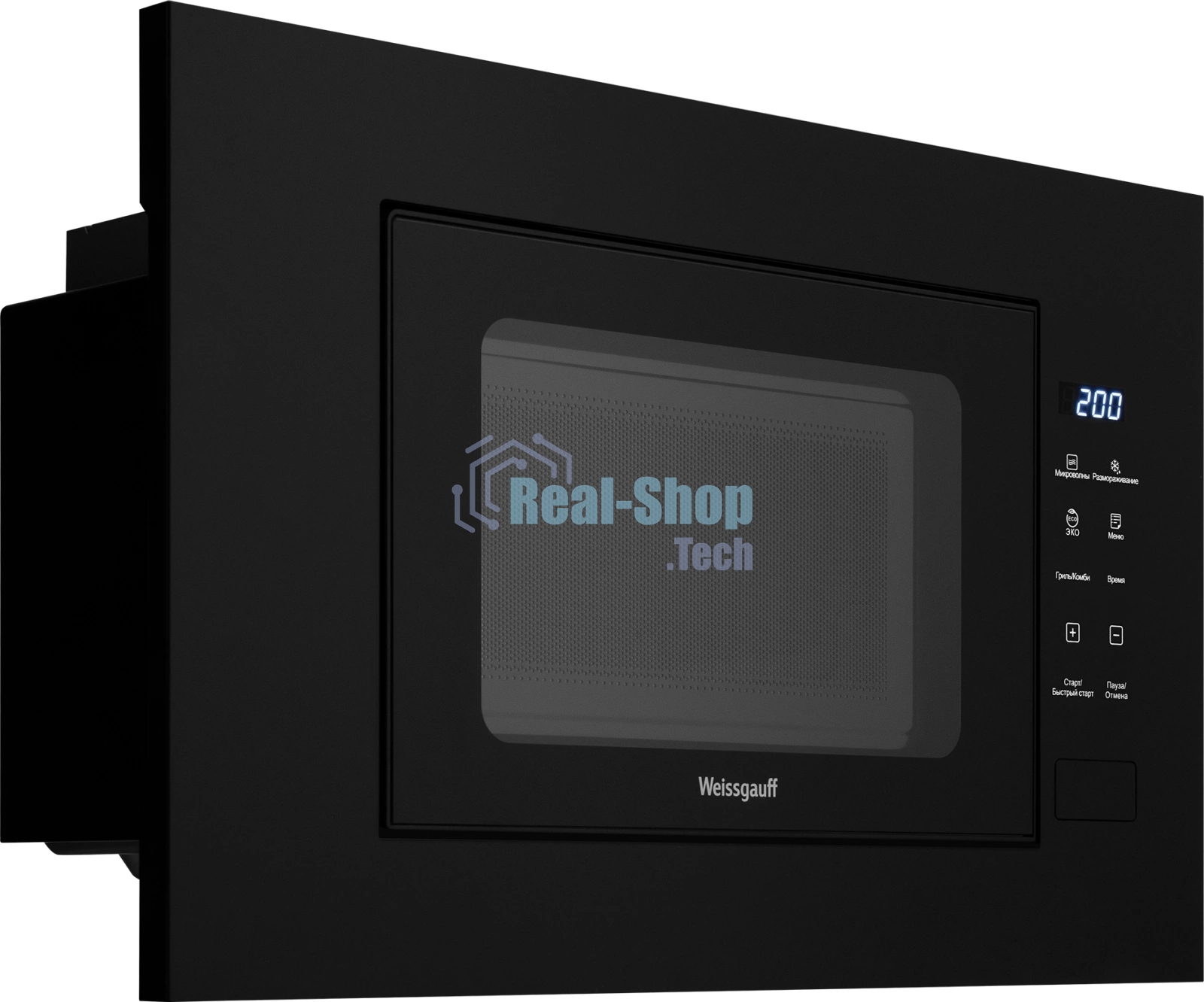 Встраиваемая микроволновая печь Weissgauff HMT-206 Compact Grill черный, 20 л, 700 Вт, переключатели - сенсор