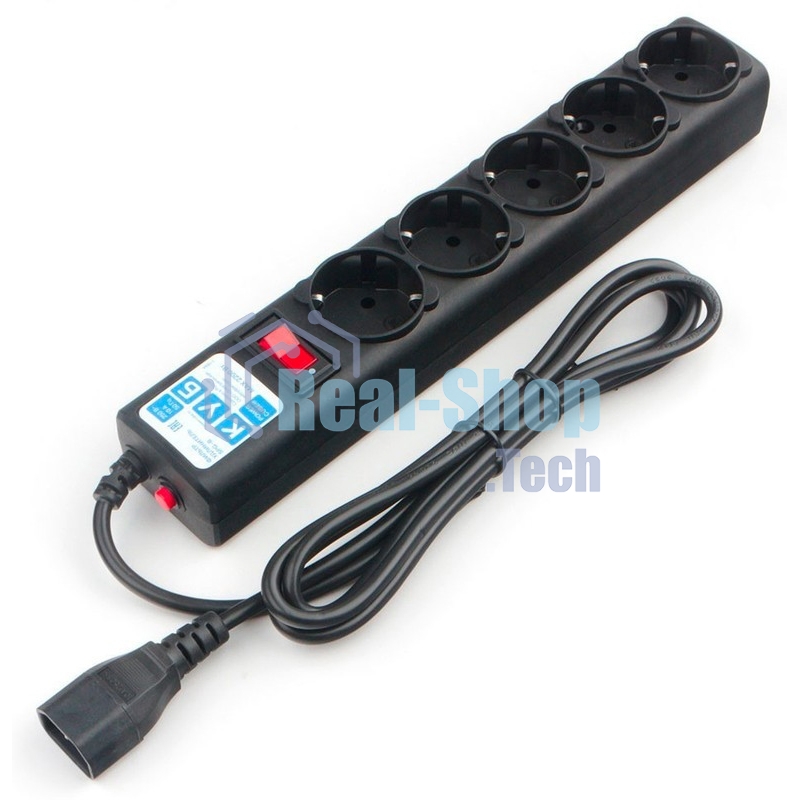 Сетевой фильтр Power Cube SPG5-В1 PC 0,5 м, 5 р, черный 10А, UPS(C14), SPG5-В1