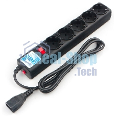 Сетевой фильтр Power Cube SPG5-В1 PC 0,5 м, 5 р, черный 10А, UPS(C14), SPG5-В1