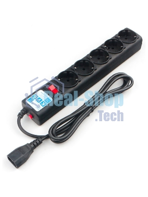 Сетевой фильтр Power Cube SPG5-В1 PC 0,5 м, 5 р, черный 10А, UPS(C14), SPG5-В1