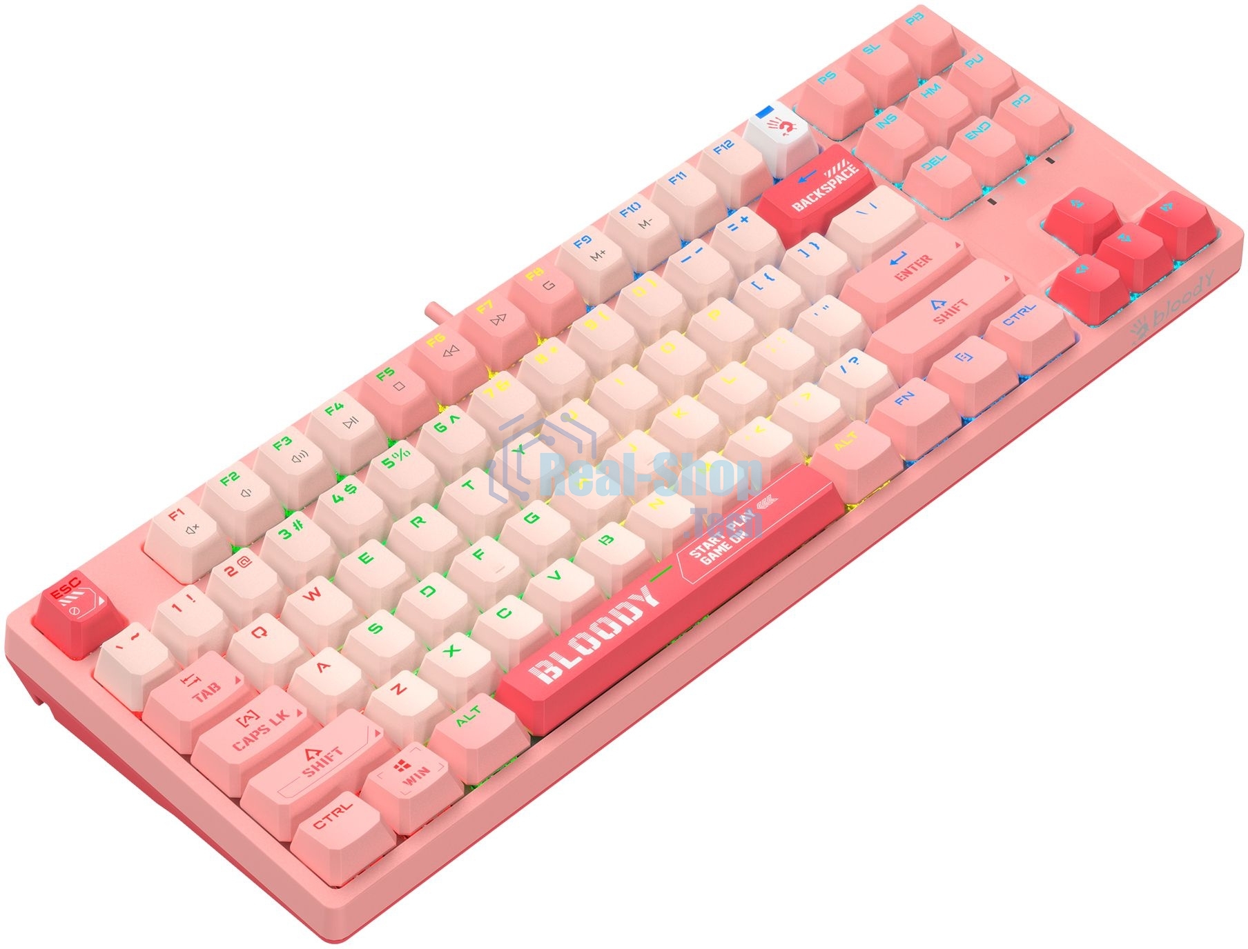 Клавиатура проводная A4Tech Bloody S87 Energy (S87 USB ENERGY PINK) USB розовый