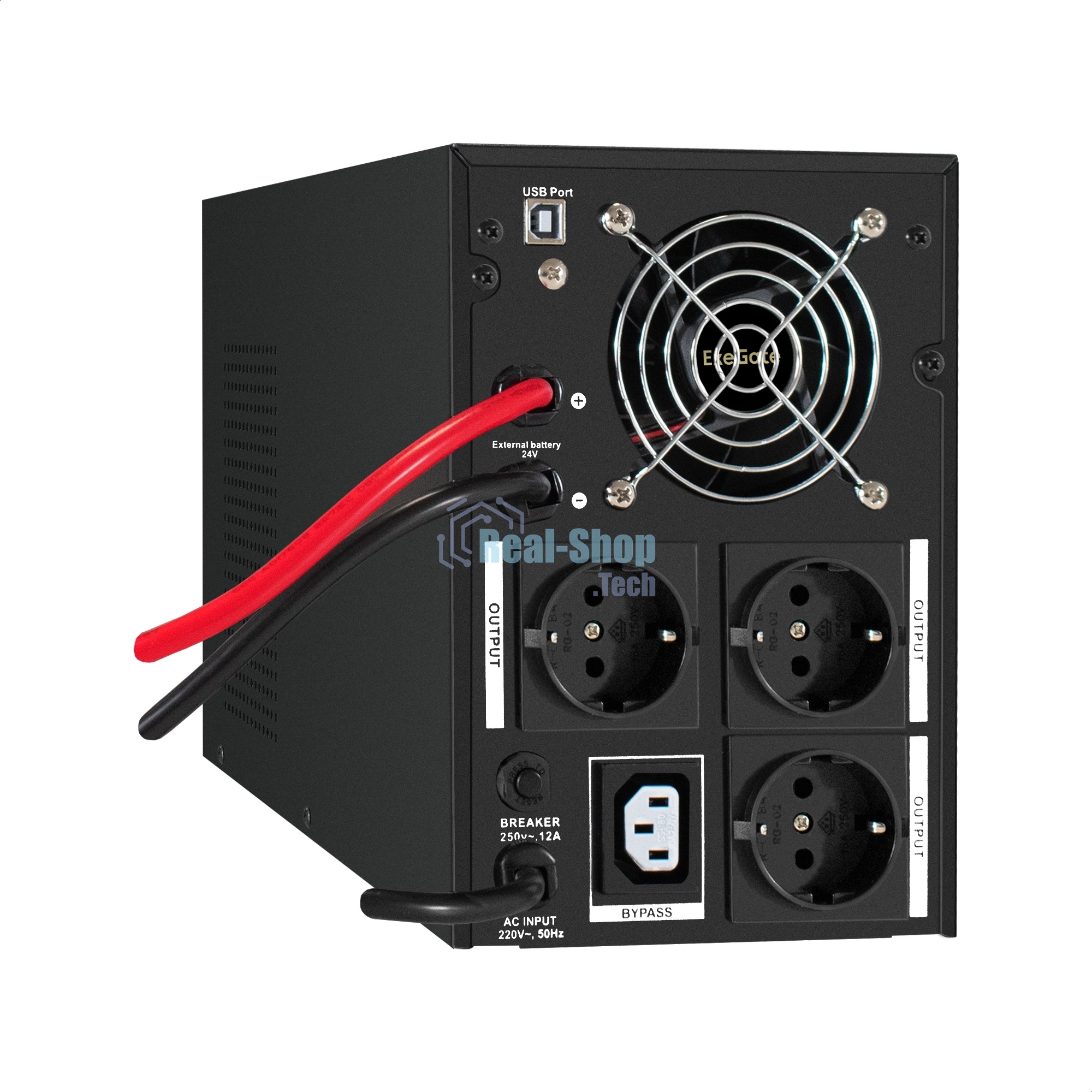 Комплект Источник бесперебойного питания EX295989RUS + батарея 26Aч EX285663RUS 2шт (инвертор, синус, для котла) ExeGate SineTower SZ-2000.LCD.AVR.3SH.1C13.USB 2000VA/1600W, чистый синусоида, LCD дисплей, AVR, 3хSchuko+1хC13, USB, линейно-интерактивный, черный + батарея ExeGate HRL 12-26 (12В, 26А·ч) 2шт