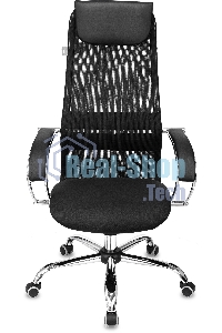 Кресло руководителя Бюрократ CH-607SL TW-01 Neo Black черный, сетка/ткань с подголов. на колес. металл хром