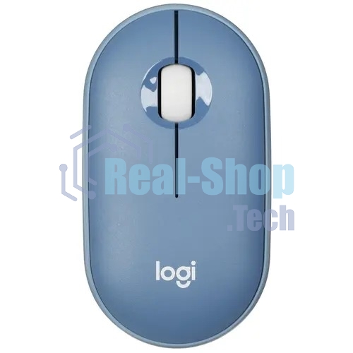 Мышь беспроводная Logitech Pebble M350 синий, 1000 dpi, радиоканал, Bluetooth, USB, кнопки - 3