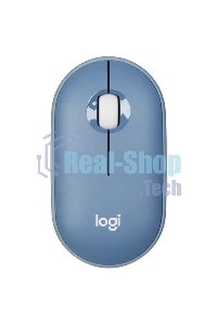 Мышь беспроводная Logitech Pebble M350 синий, 1000 dpi, радиоканал, Bluetooth, USB, кнопки - 3